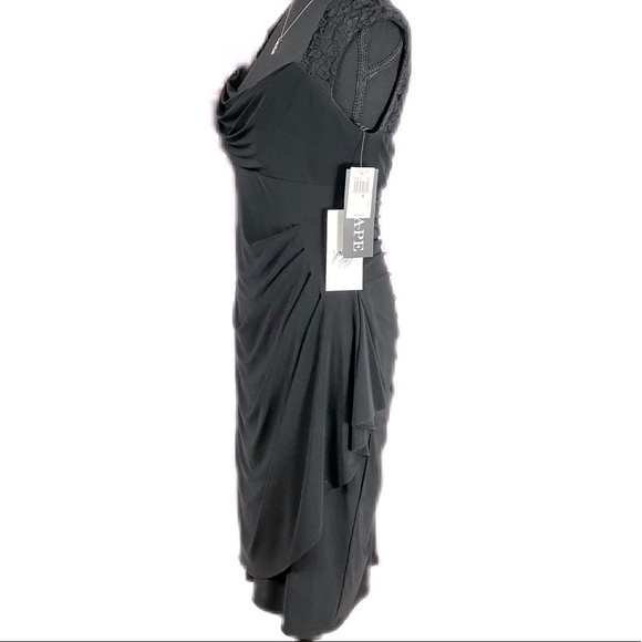 Xscape NWT Retro Black Formal Open Back Cocktail Dress Size 8 - Picture 5 of 15